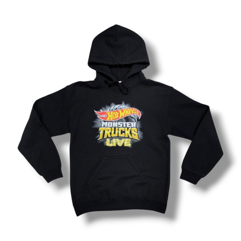 Hot Wheels Monster Trucks Live Rare Black Pullover Hoodie Youth Abult Small
